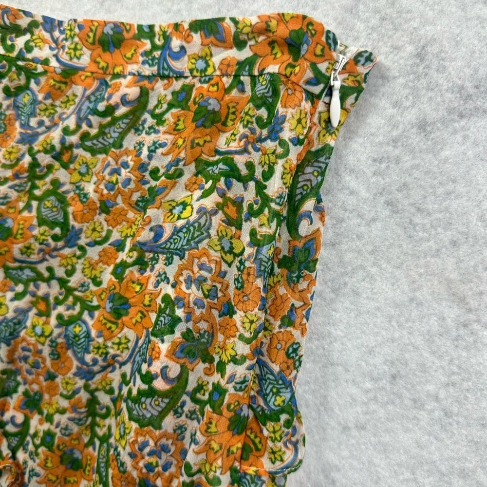 VERONICA BEARD Eleonora Floral-Print 100% Skirt Size 8